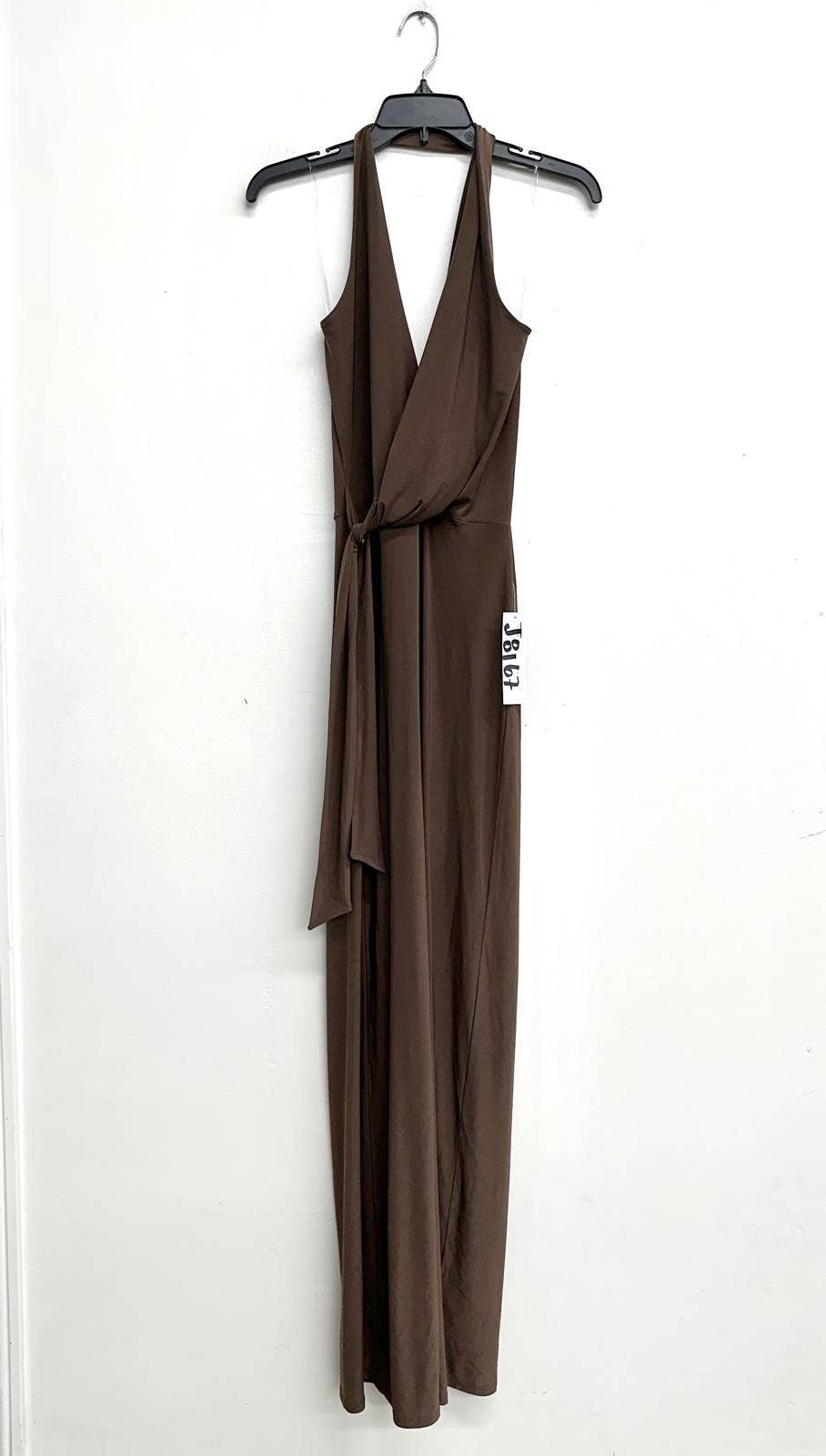 J8167 HALTER JUMPSUIT WITH WRAP TIE