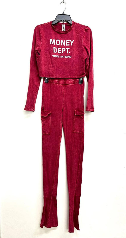 Boutique MINERAL WASH COTTON TOP AND PANTS SET