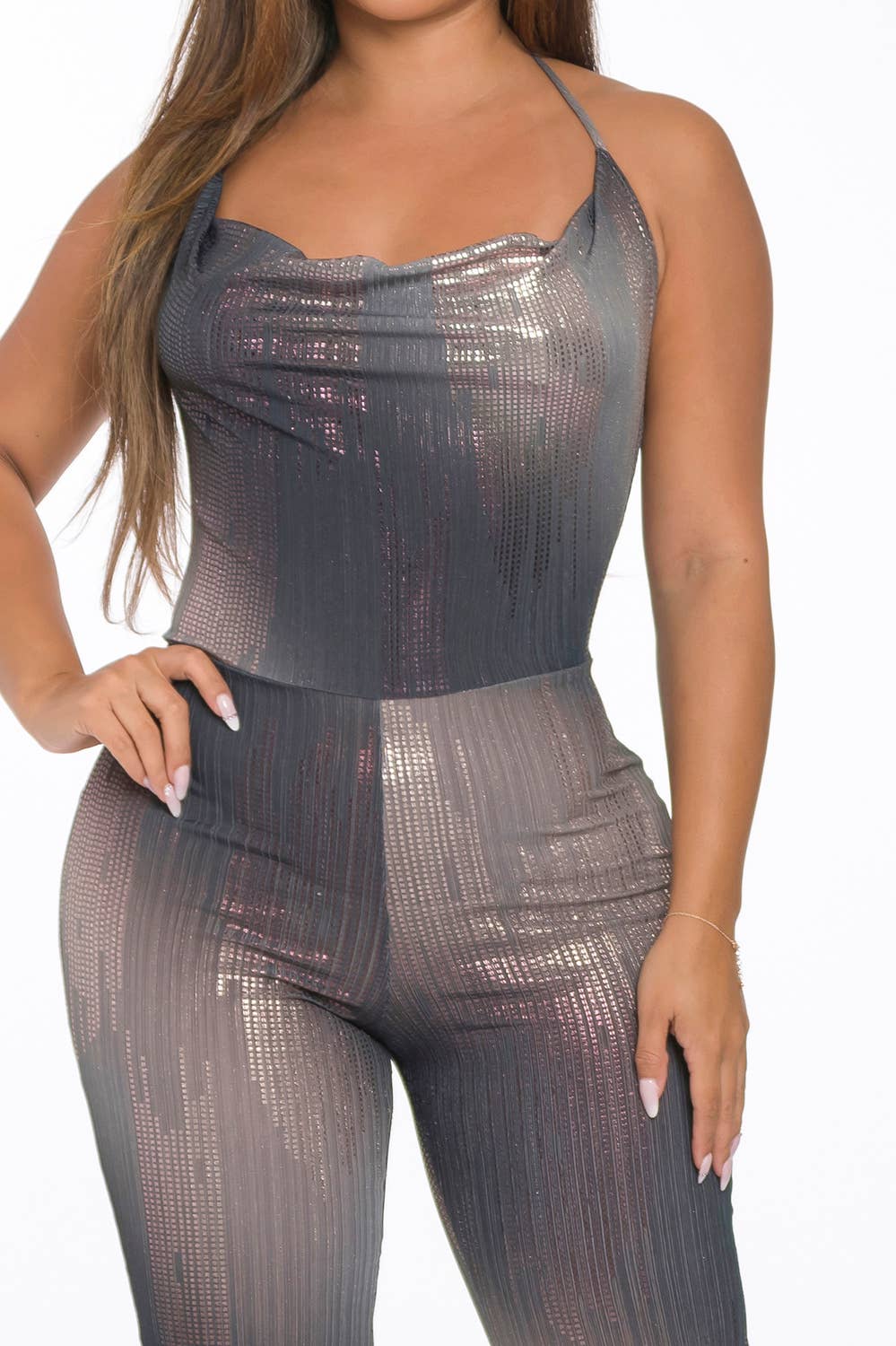 Halter Cowl Neck Jumpsuit