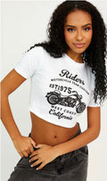 RIDERS GRAPHIC PRINTED CROP TOP