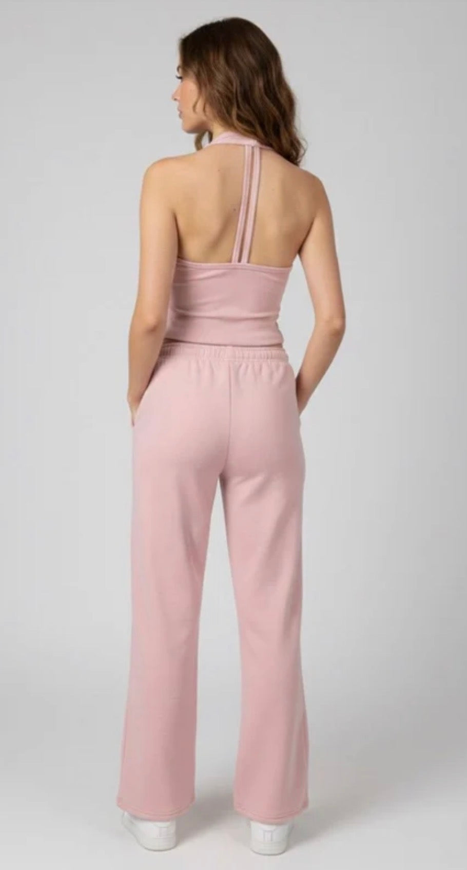 BUTTON DETAIL RIBBED BODYSUIT & FLEECE JOGGER SET