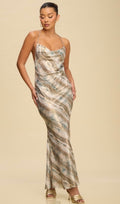 Resort Marble Halter Maxi Dress – Teal