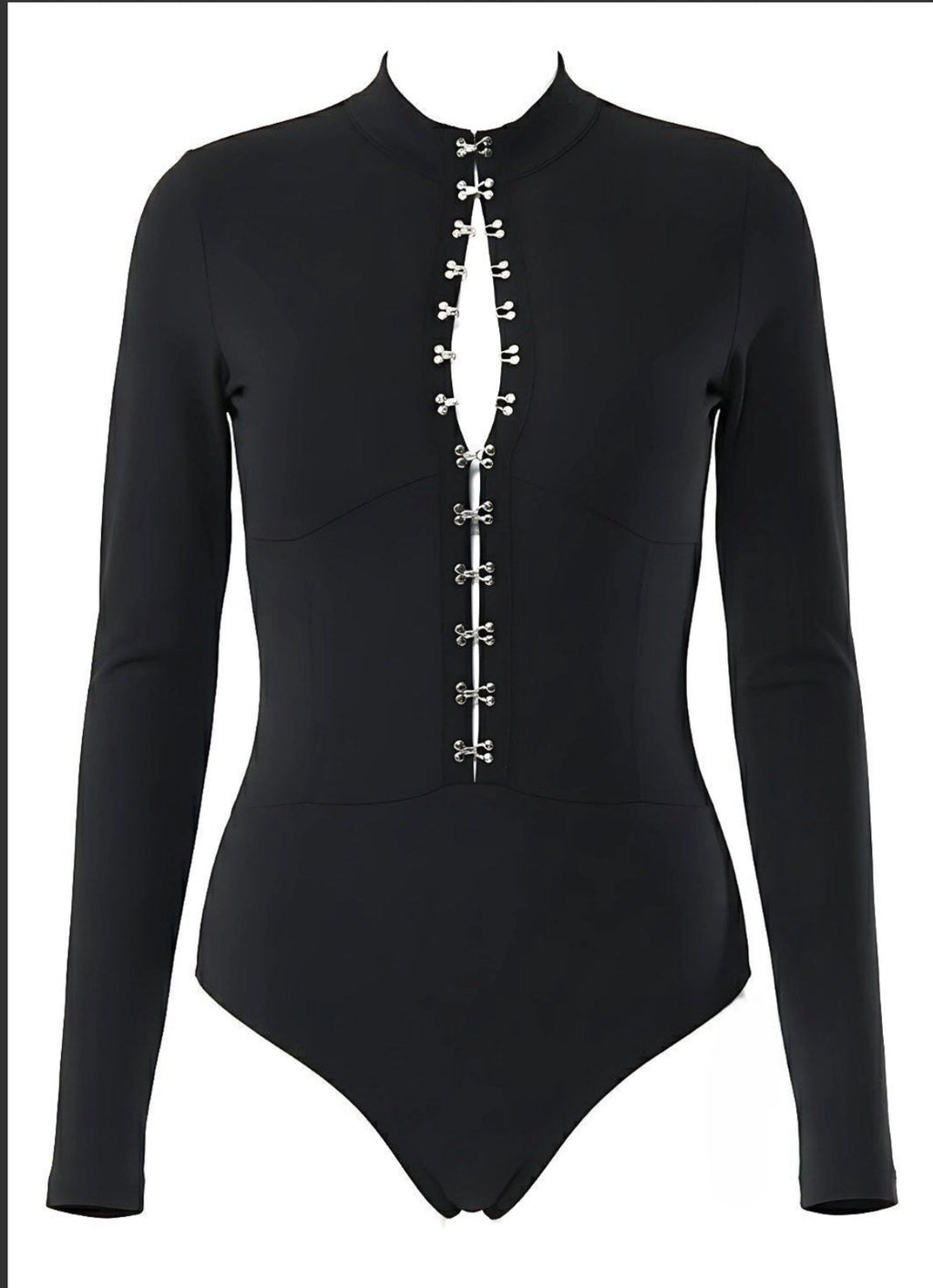 Black Hook and Eye Long Sleeve &nbsp;Bodysuit