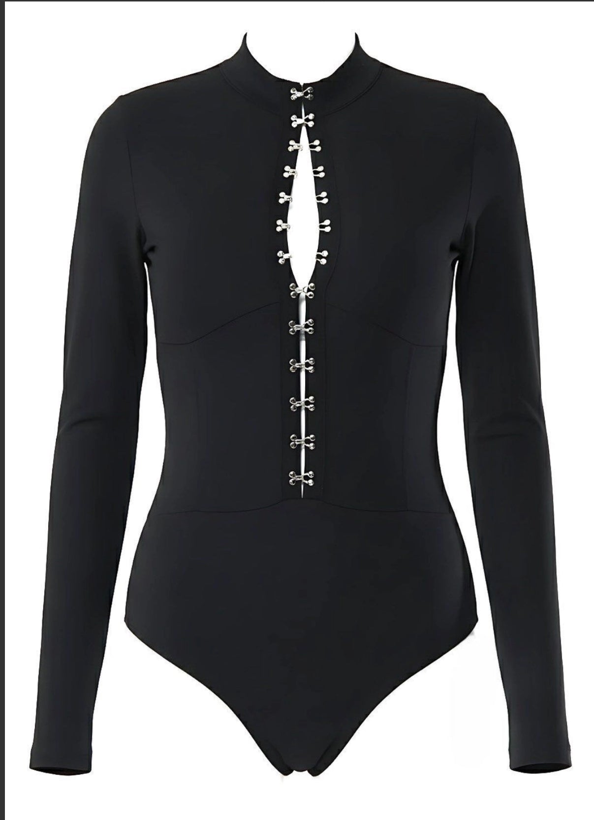 Black Hook and Eye Long Sleeve &nbsp;Bodysuit