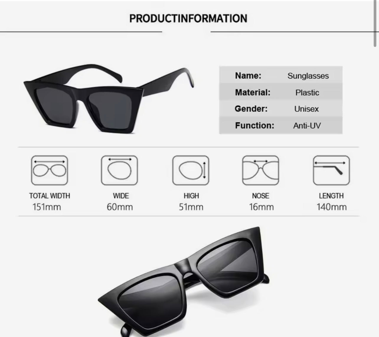 Black Oversized Square Sunglasses – Luxury Statement Eyewear