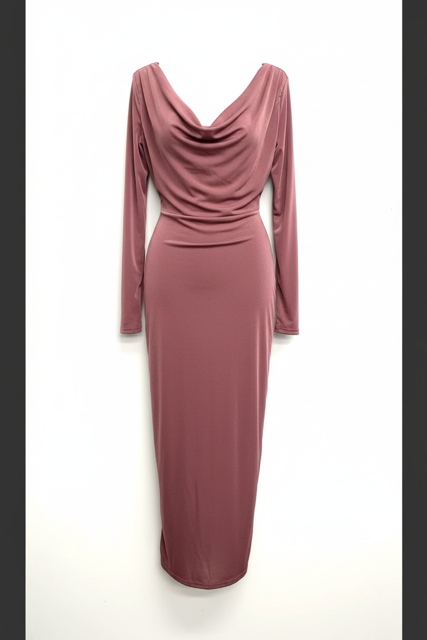 Cowl Neck Midi Dress