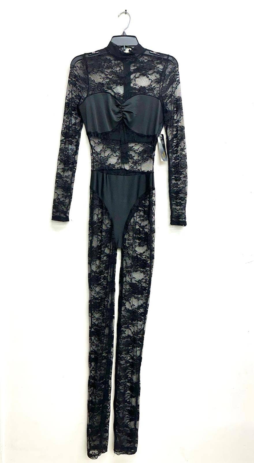 Lace Jumpsuit with Ice Scuba Bra and Panty With Back