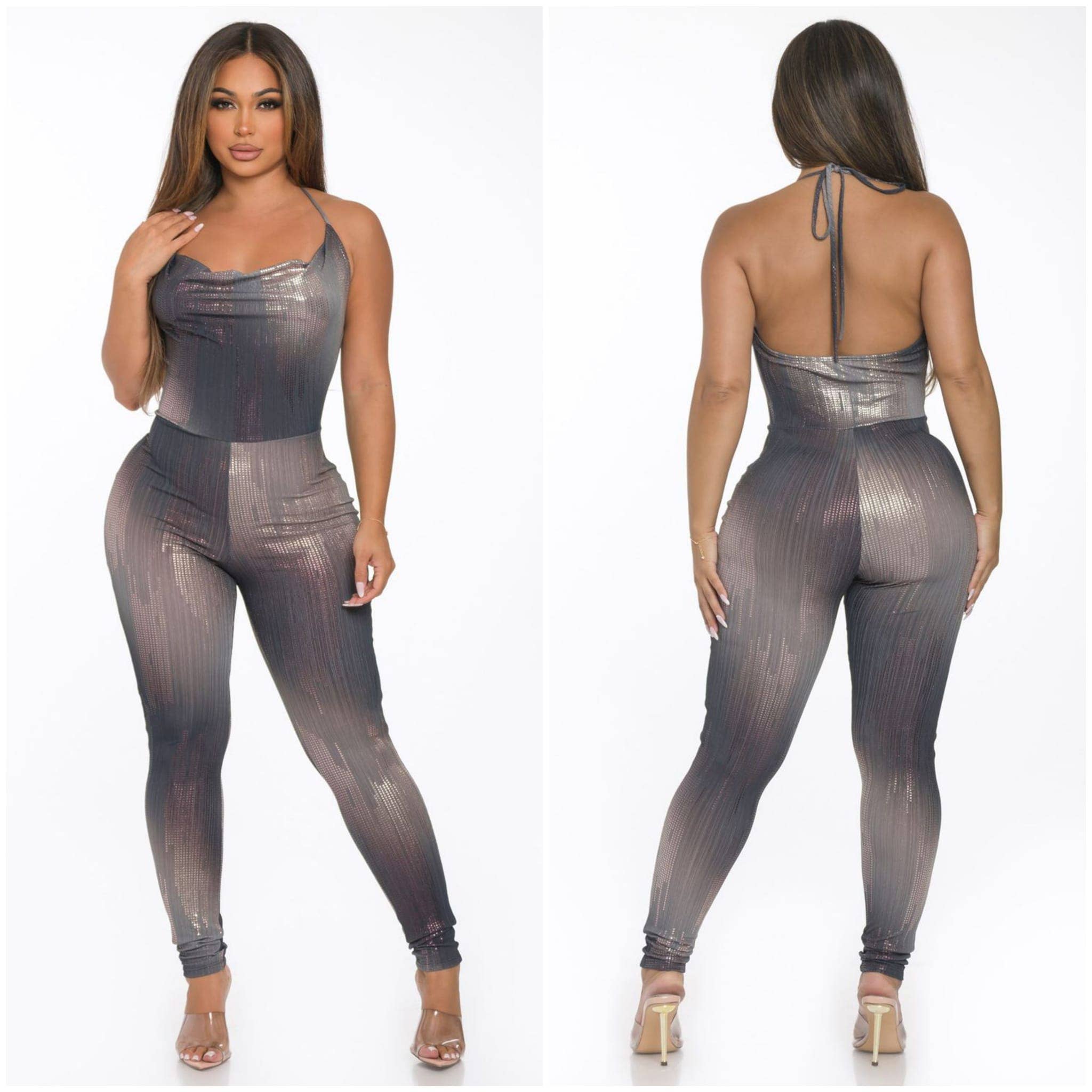 Halter Cowl Neck Jumpsuit