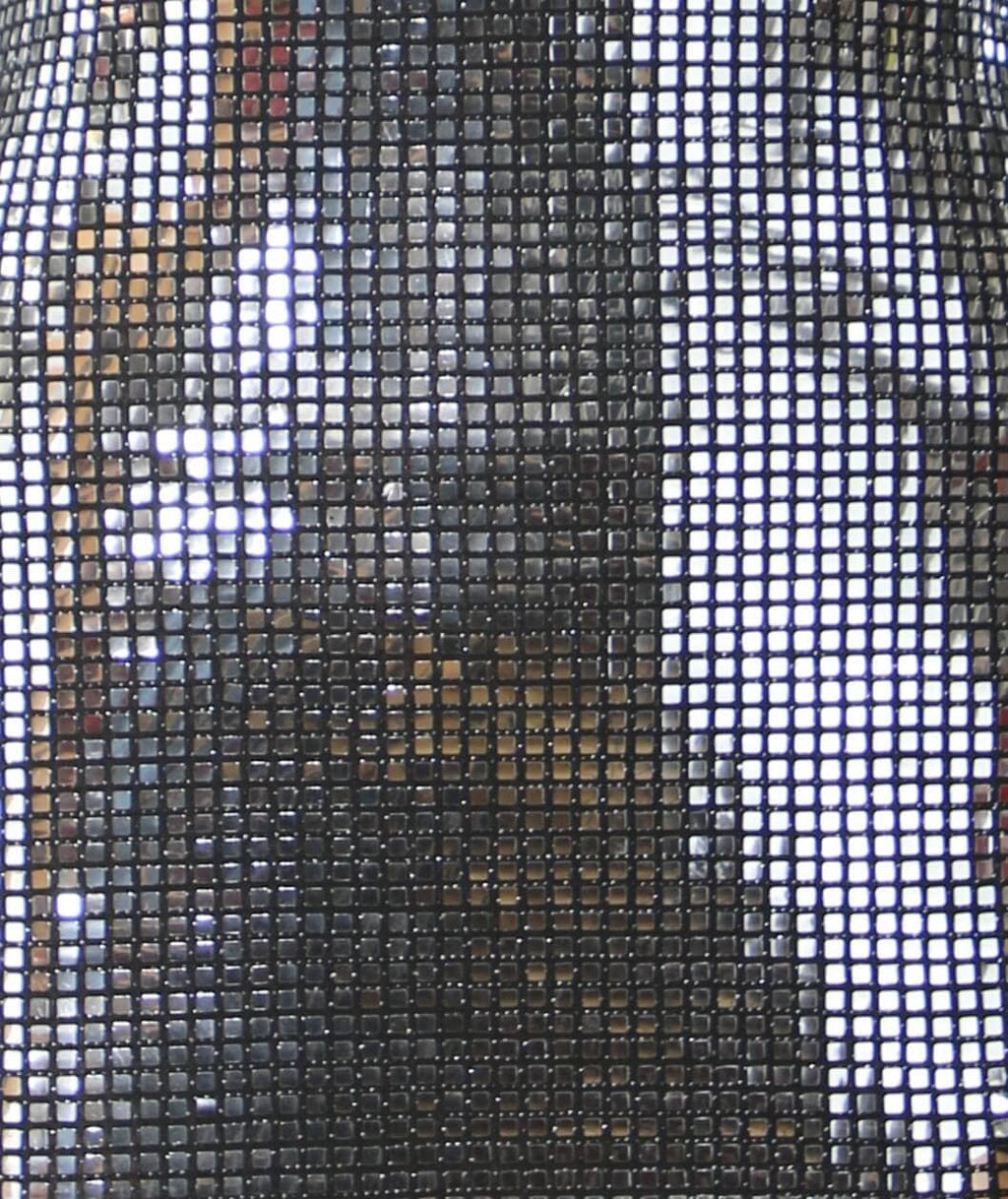 Silver Metallic Sequin Long Sleeve Bodycon Mini Dress