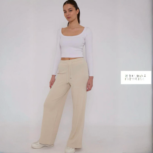 Boutique Wide Leg Ribbed Jogger